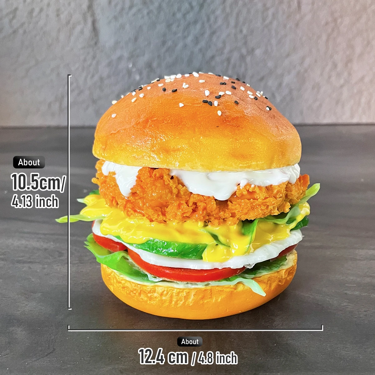 4 Hamburger Finti Realistici In PU - Cibo Finto Per Decorazione Cucina E Scherzi