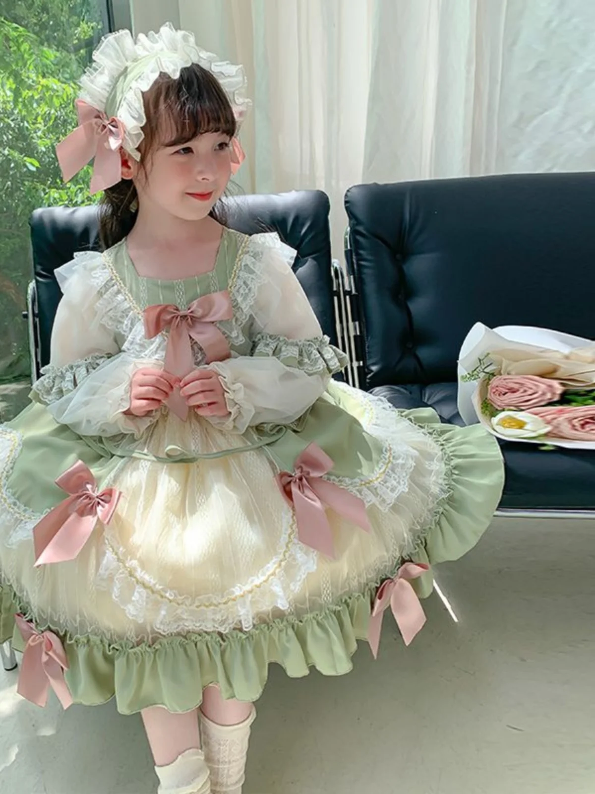 Girls' Lolita Dress New Children's Fleece-Lined Thickened Pettiskirt Baby Birthday