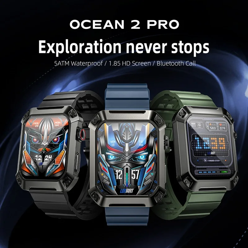LOKMAT Ʈ ġ 5MAT  BT ȭ 1.85 &ġ ũ    ڵ  ƮϽ  smartwatch