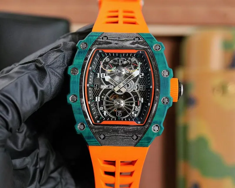 

New upgraded 6-character tourbillon automatic mechanical movement men's watch brand luxury RM Hollow-out AAA high-end watch