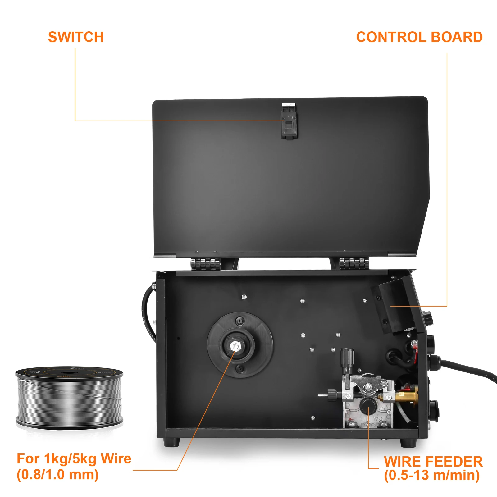 220V MIG Welding Machine LCD Screen Double Pulse MIG Lift TIG MMA Spool Aluminum Welding DC Semi-automatic MIG Welder 5