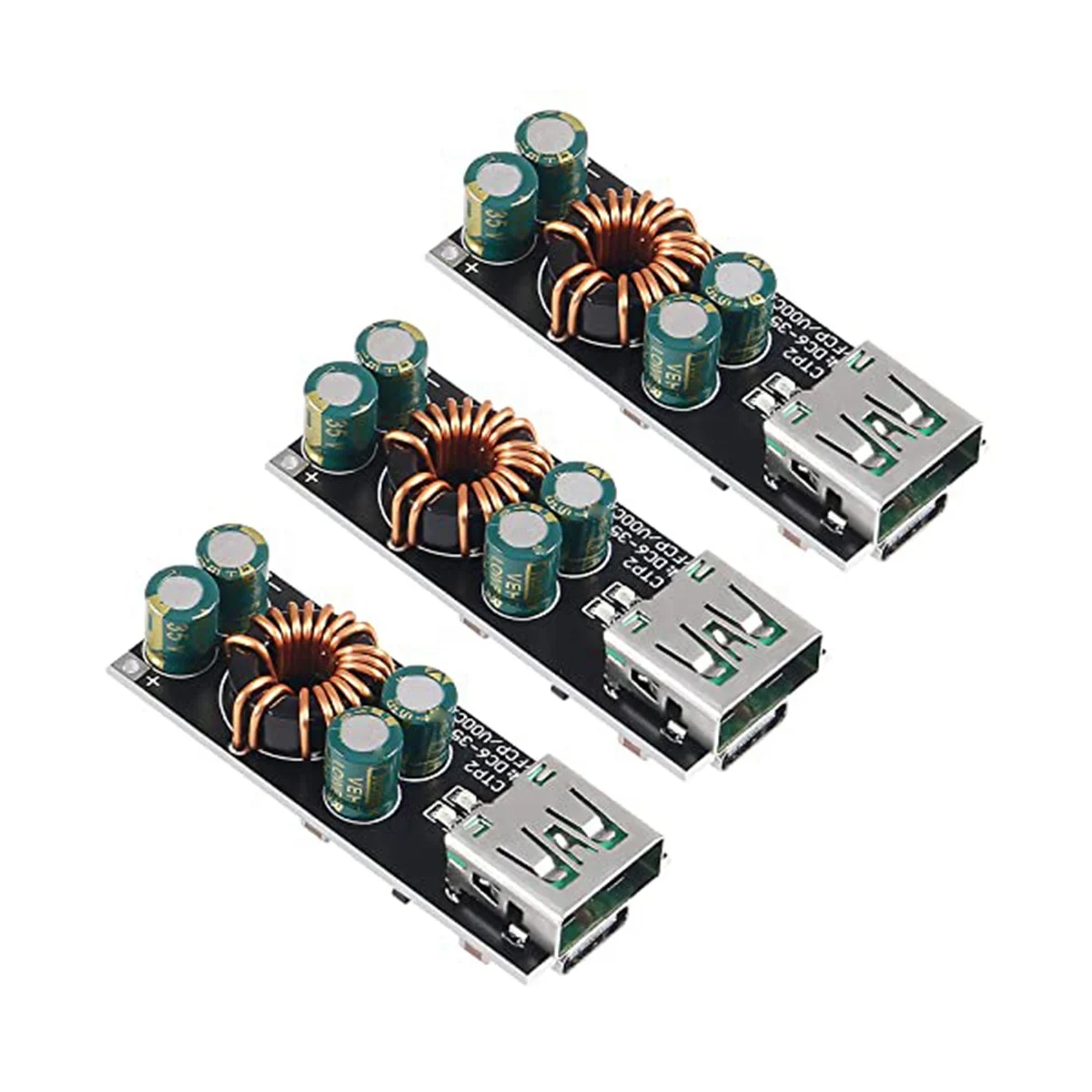 

3 шт. 60 Вт 6-35 В постоянного тока на USB Тип C PD 3,0 QC4.0 + и тип A QC3.0 Быстрая зарядка 12 В 24 В понижающий модуль питания