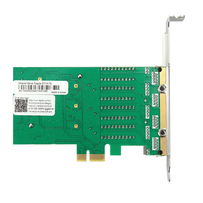 4 Port Network Card PCI Express x1 to Quad Ports RJ45 NIC RTL8111H Chip 10/100/1000Mbps Gigabit Ethernet Lan Card for PC Desktop - 3