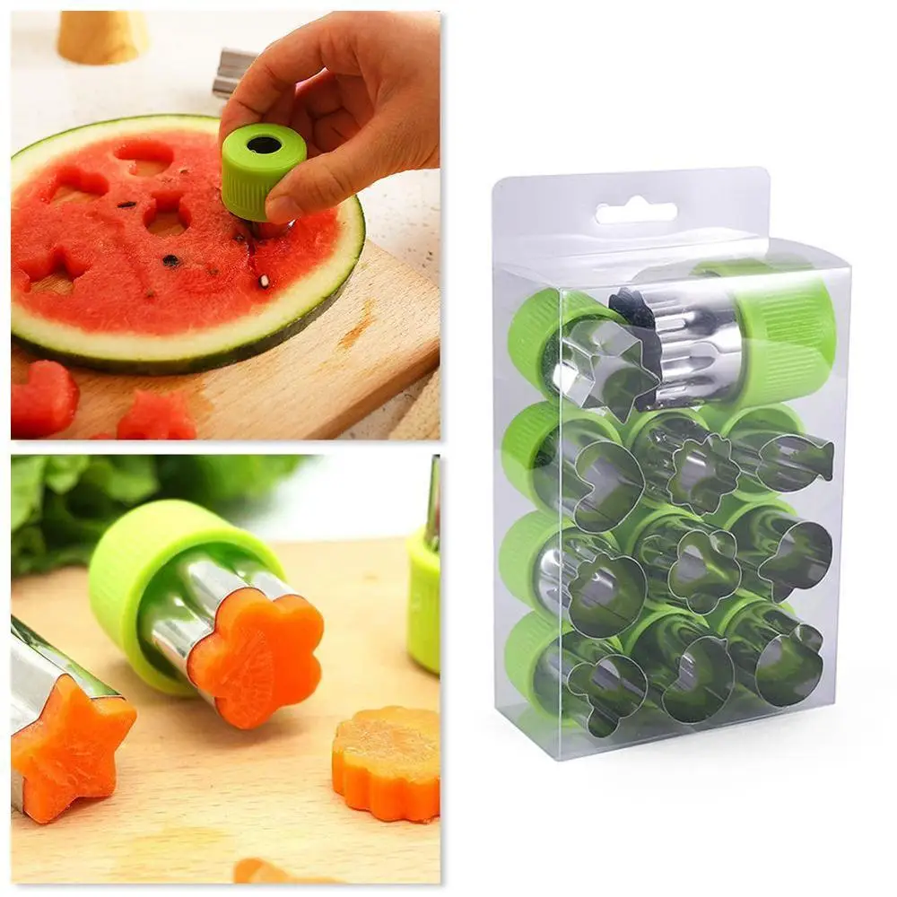 Vegetable Fruit Cutter Mold Flowers Cartoon Cutter Mold Cookie Tools Cutting Steel Biscuit Shape 11Pcs/set vegetable slicer fruit slicer food slicer