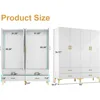 Wardrobe Armoire with 4 Doors, 4 Drawers and 2 Hanging Rods, Twill Wood Closet Storage with Metal Cabinet Legs, Wardrobes 5