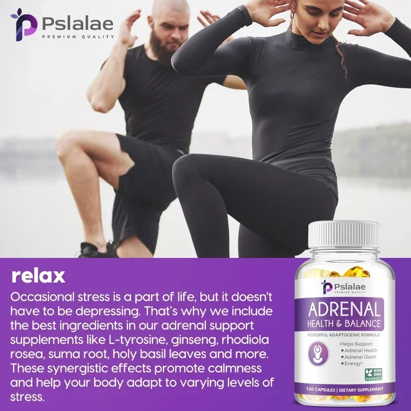 Adrenal Health & Balance Supplement-with L-Tyrosine and Ashwagandha To Relieve Fatigue