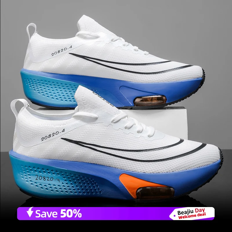 Air Cushion Men Sports Running Shoes Casual Marathon Breathable Lightweight Women's Comfortable Athletic Nonskid Walking Sneaker 4