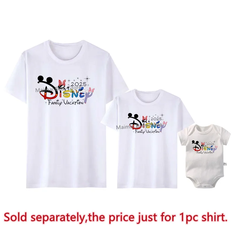 2025 Disney Family Vacation Shirts Father Mother Daughter Son Kids Tshirts Look First Disneyland Trip Family Matching Outfits 4