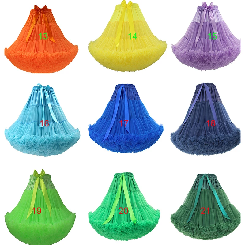 Cicano tule rok voor dames, met elastische taille, pluche rok, pluizige petticoat voor prinses, balletdans onderrok, Roze Paars, One size