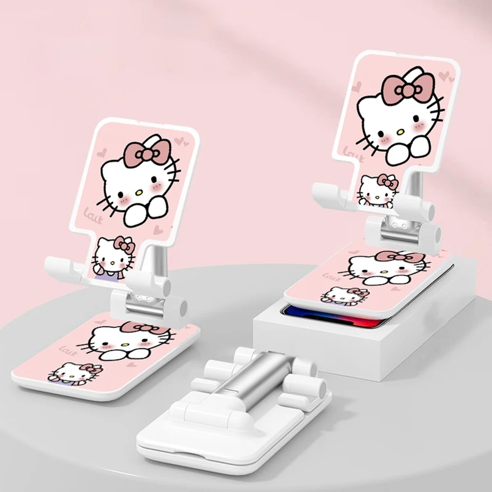 산리오 책상 휴대폰 거치대 스탠드, 아이폰 아이패드용, 조정 가능한 데스크탑 태블릿 거치대, 범용 테이블 휴대폰 스탠드 