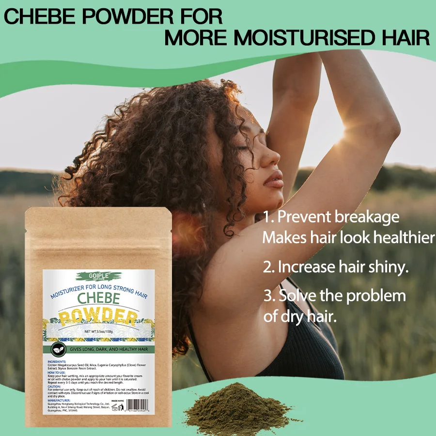 GOIPLE Chebe Powder-Contains Natural Ingredients Promotes Strong and Healthy Hair Strengthens & Thickens Formulated for Dry Hair 2