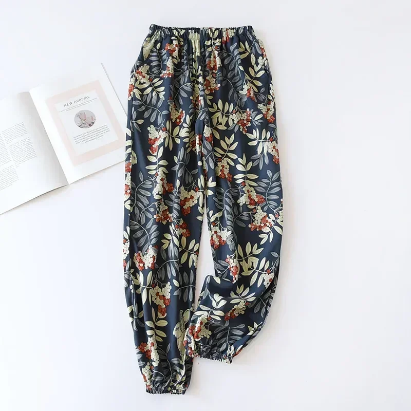 

Pantalones De Multi Pajama Colors Cotton Women Trousers Pants Printing Pajamas Women's Viscose Floral Mujer Cartoon