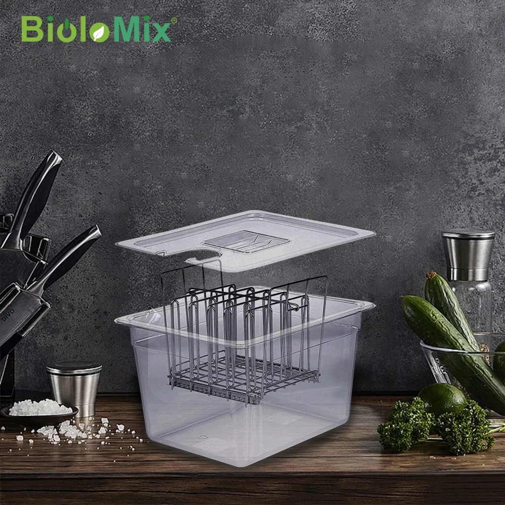 Stainless Steel Sous Vide Rack and 11L Sous Vide Cooker Containers Detachable Dividers Separator for Immersion Circulators