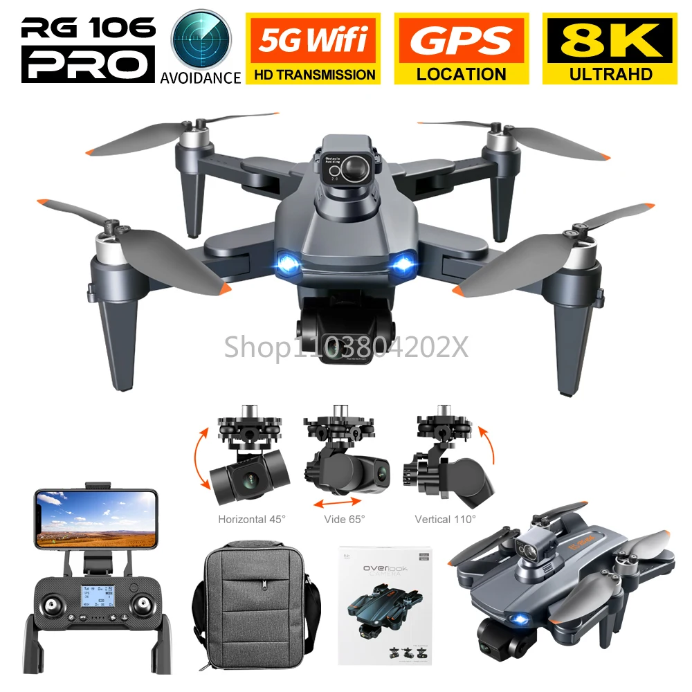 

Квадрокоптер RG106 и RG106Pro, профессиональный, 8k, GPS, 3 км