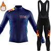 Men's Cycling Clothing 2024 Winter Thermal Fleece Jersey Bib Road Bike Uniform For Bicycle Red Bull Set Mtb Professional Shirt 5