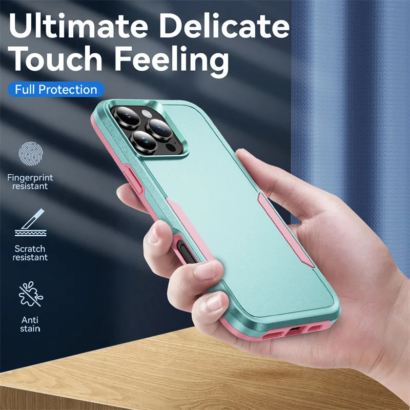 Durable Armor Shockproof Protective Phone Case – Heavy Duty Hard PC + TPU Back Cover