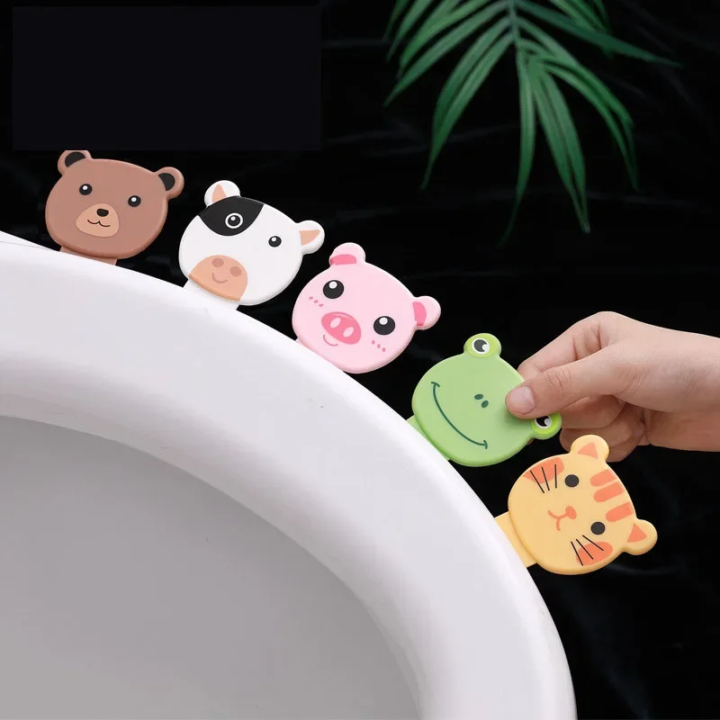 Portable Cartoon Toilet Seat Lifter Toilet Lifting Device Avoid Touching Lid Handle WC Accessories