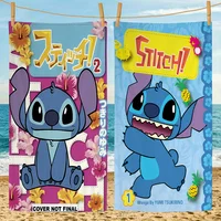 Cute L-Lilo S-Stitch Anime Beach Swimming Towel Soft Absorbent Washcloth Children's Gifts for Kids Travel Camping Gym 1