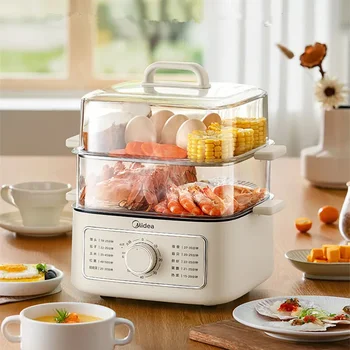 Midea 전기 스티머 전기 보일러, 가정용 전기 계란 조리기, 3 층 냄비