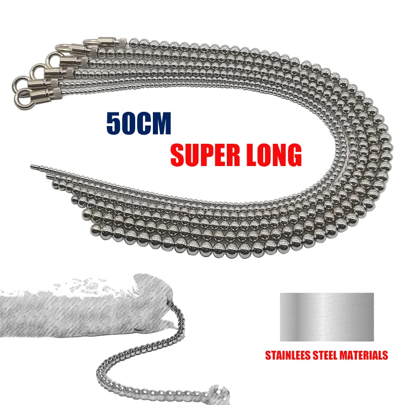 Penis Sex Toys 30/50cm Super Long Stainless Steel Urethral Catheter Dilator penis plug Insert Horse Eye Stimulation Sounds Beads