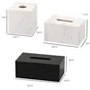 Nordic Natural Marble Tissue Box Square Rectangle Creative Black White Paper Drawer Paper Box Home Hotel Model Room Ornaments 4