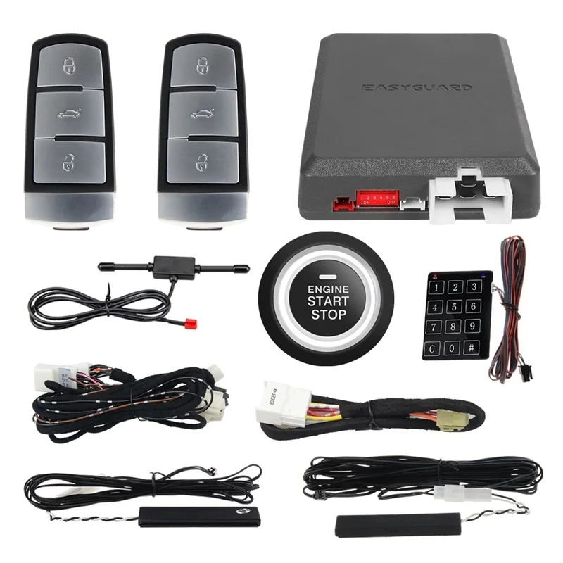 EASYGUARD Plug & Play CAN BUS fit for VW Beetle EOS/GTI Scirocco JETTA remote starter push button start touch entry smart key for honda hrv vezel year 2015 2020 car add canbus push start stop remote start systempke keyless entry plug play car accessories