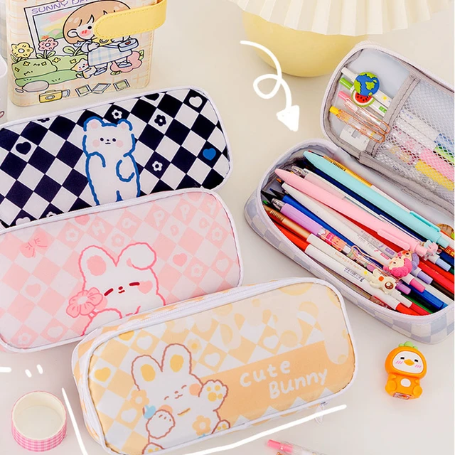 School Supplies Aesthetic Pencil Case  Aesthetic Pink Pencil Case - Large  Capacity - Aliexpress
