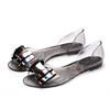 Female Clear Jelly Flats, Peep Toe Shoes Colorful Luxury Crystal Chaussures Soft PVC Slip-Ons, Daily Casual, Anti-Slip Flattie 1