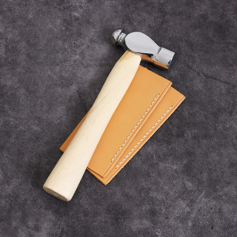 DIY Leather Carving Hammer with Wood Handle, Metal Head Mallet, Hand Tool for Punch, Leather Craft