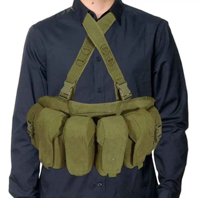 

Chest Rig Convenient 600D Nylon Assault Chest Rig Outdoor X-Harness Belt Suspenders With Adjustable Suspender Straps For Outdoor