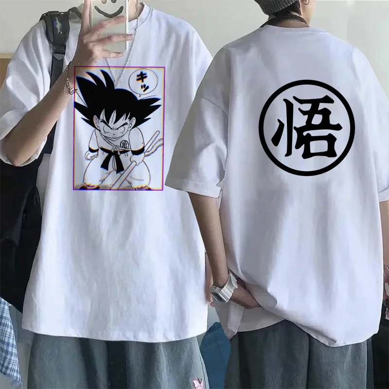 日本のアニメドラゴンボールZTシャツ,面白い悟空Tシャツ,ullzang,ベジータ,bzティー,y2k,90s,EUサイズ