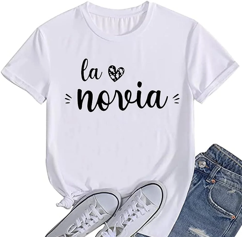 De La Novia T-Shirt Vrouwen Spaanse Boda Espanol Bruiloft T-Shirt Team Bruid Evjf Vrijgezellenfeest Vrijgezellenfeest T-Shirt Xx001
