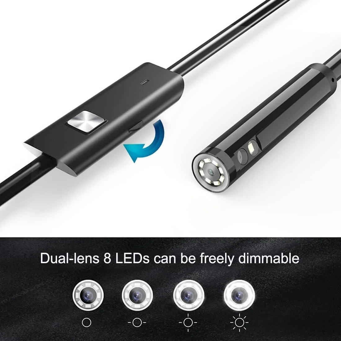 3.9/4.9/5.5mm 3in1 Dual Lens Wifi Connection Android Sewer Endoscope Borescope Inspection Tools Camera With Light For Iphone IOS 3