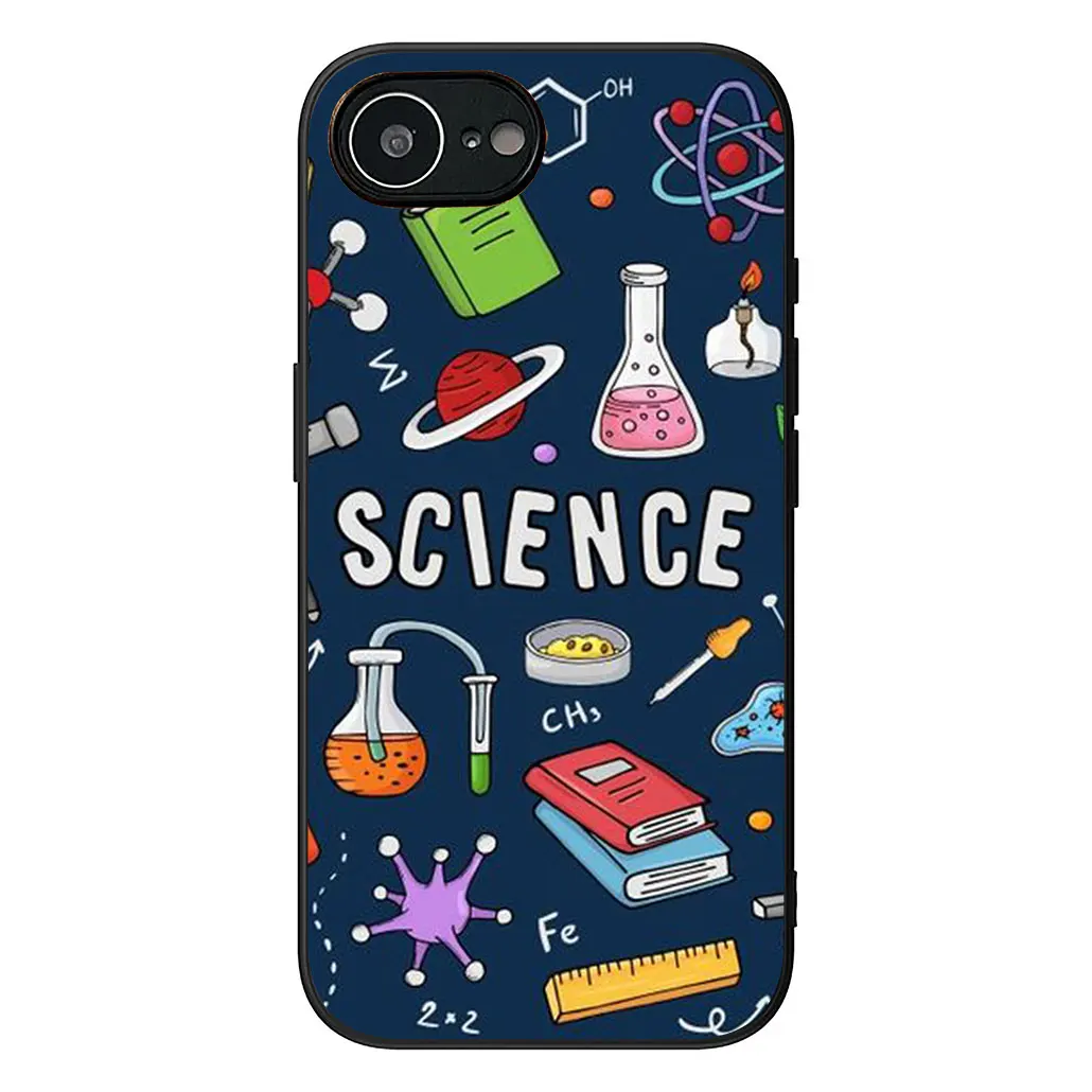 Science-Themed Silicone Phone Cover with Chemistry Design