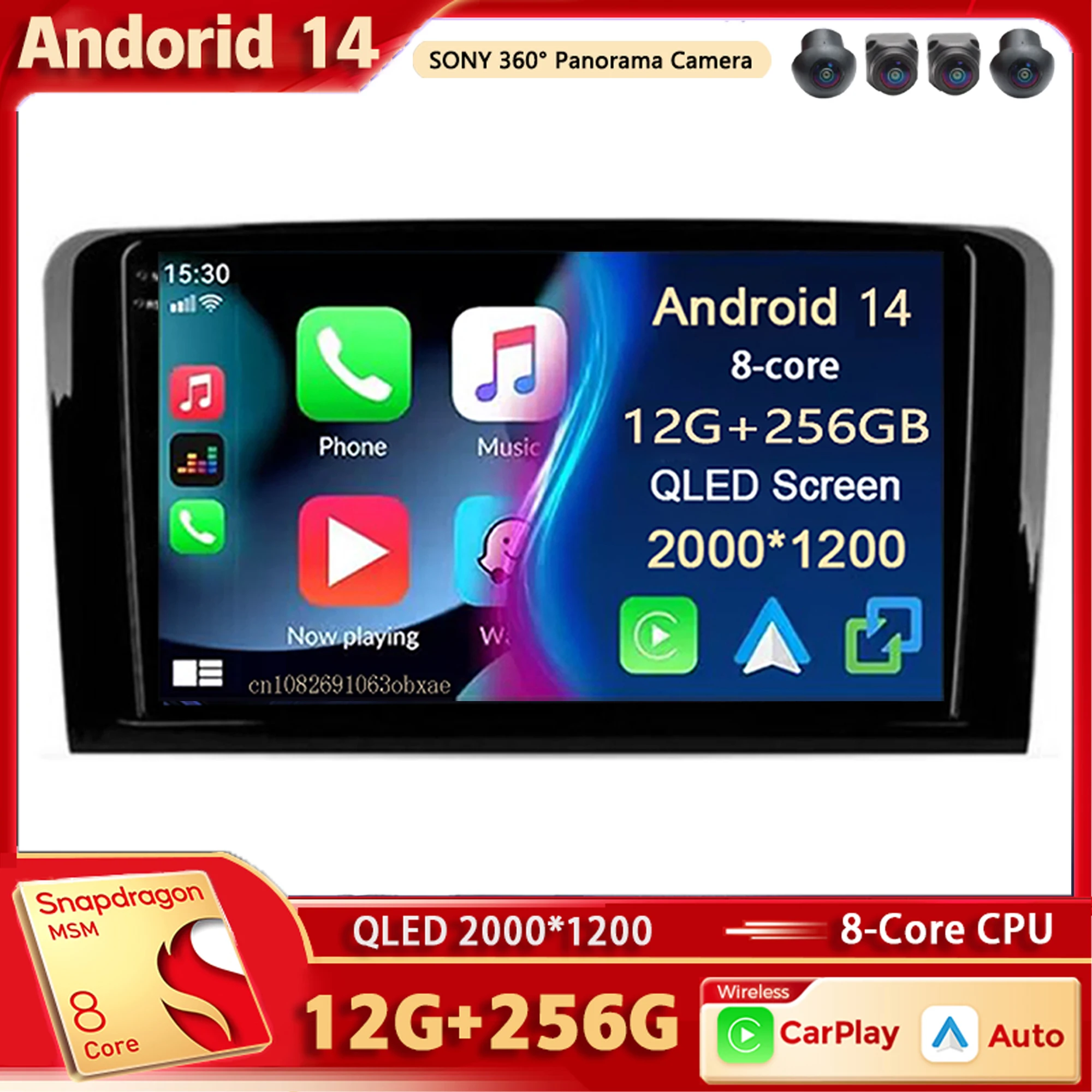 

Автомагнитола на Android 14, мультимедийный плеер для Mercedes Benz M-Class W164 GL-Class X164 ML GL, Автомагнитола для Carplay, стерео, Wi-Fi + 4G, голосовое ии