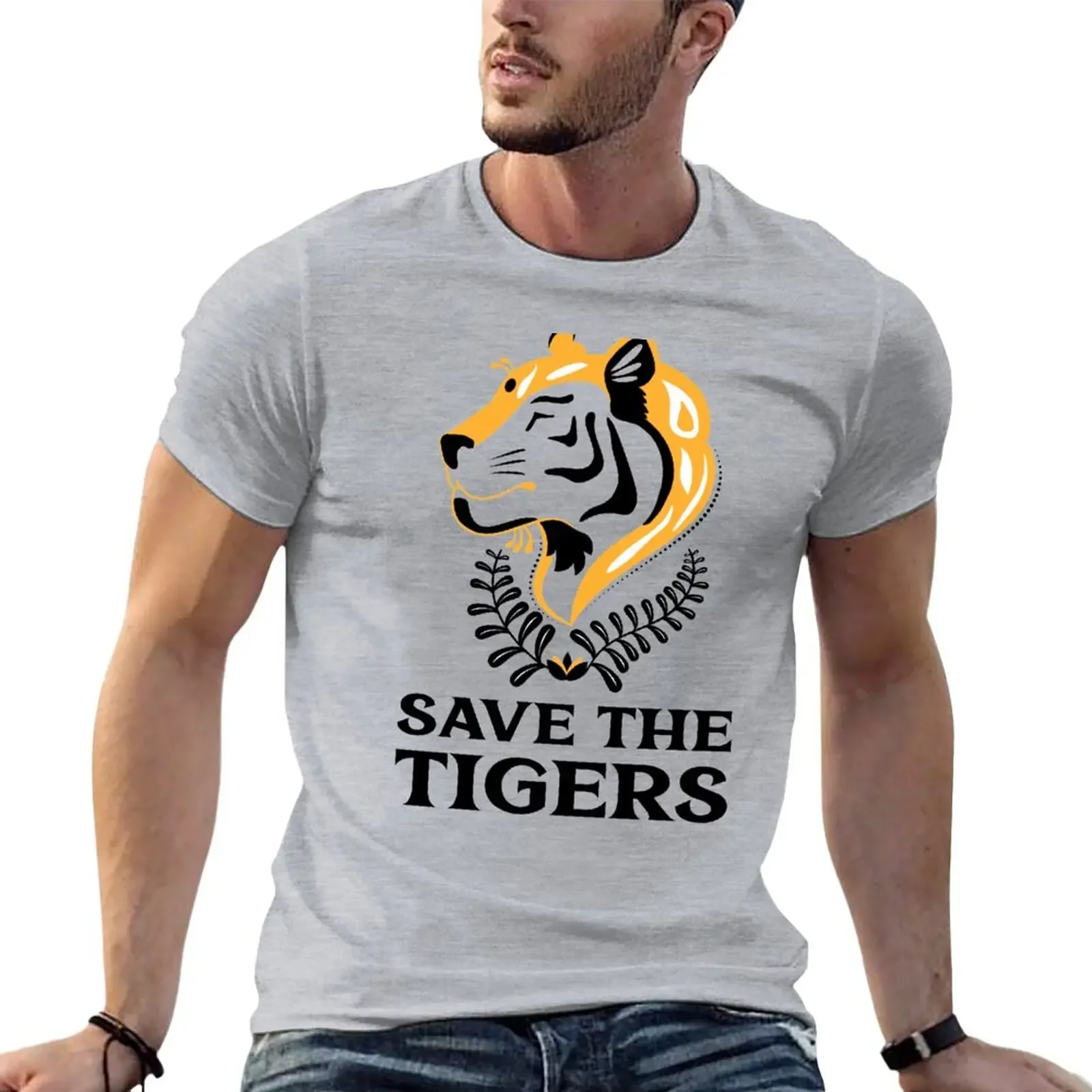 

Save the Tigers Mighty Tiger T-Shirt Aesthetic clothing plus sizes t shirts for men cotton