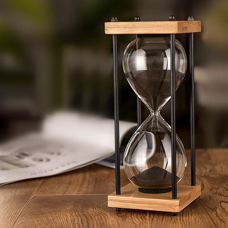 Vintage Metal Hourglass Timer 30 Minutes Kitchen Home Office Creative Desktop Ornaments Time Management Tools Holiday Gifts