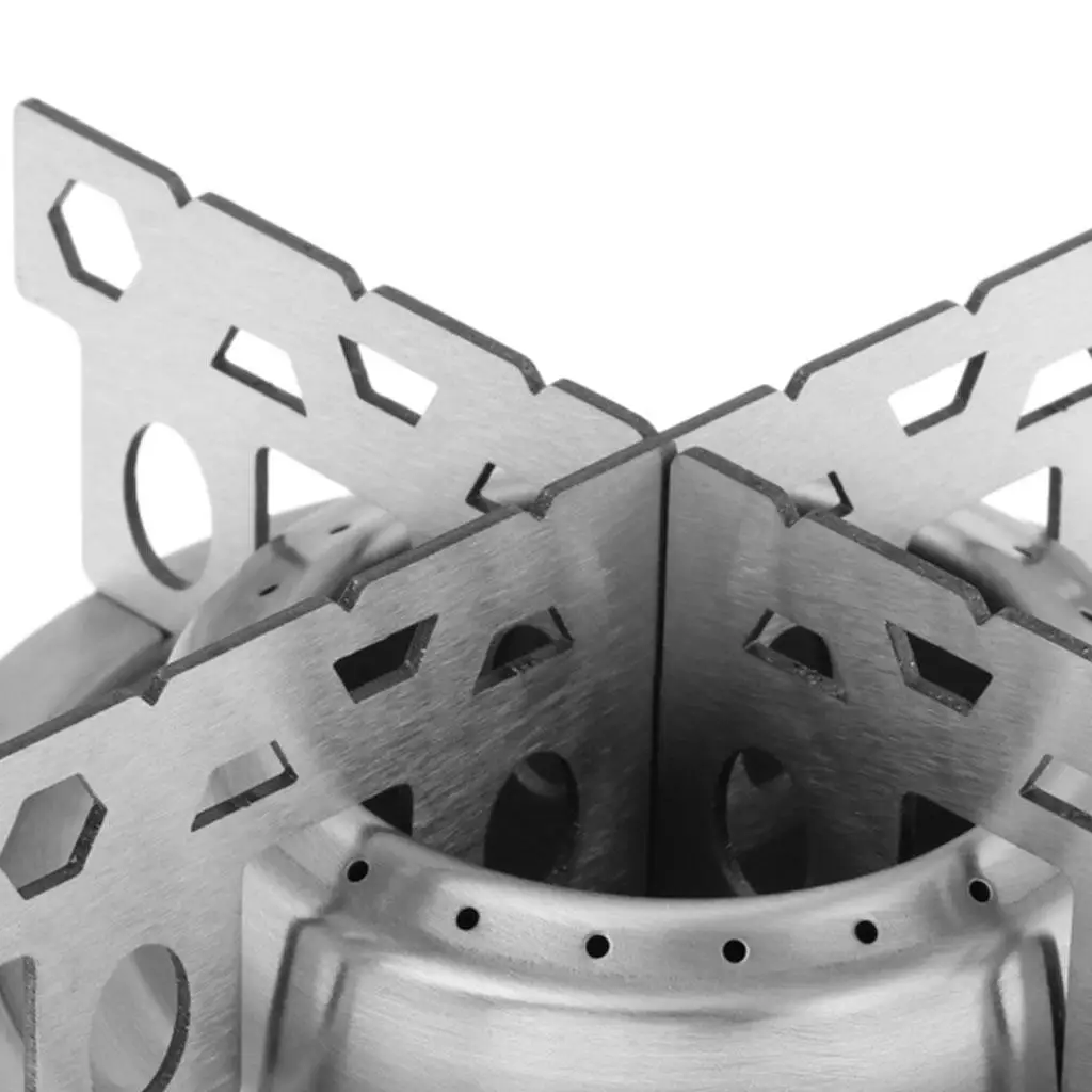 Camping Backpacking Stove with Pot Stand, Lightweight Stainless Steel Spirit Burner Stoves - Silver