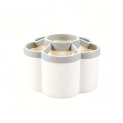 Revolving Multi - Purpose Organizer with DIY Stickers (WHITE)