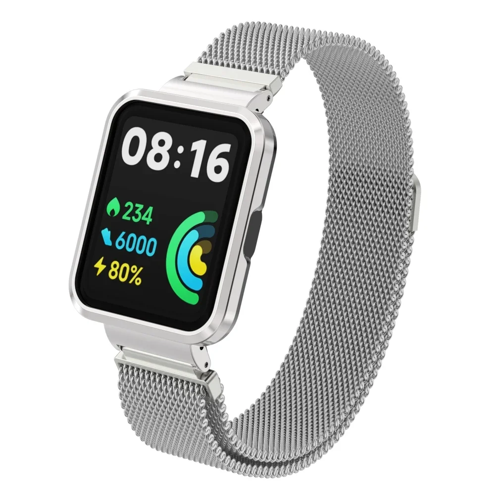 Milanese Strap with Metal Frame Protector Case