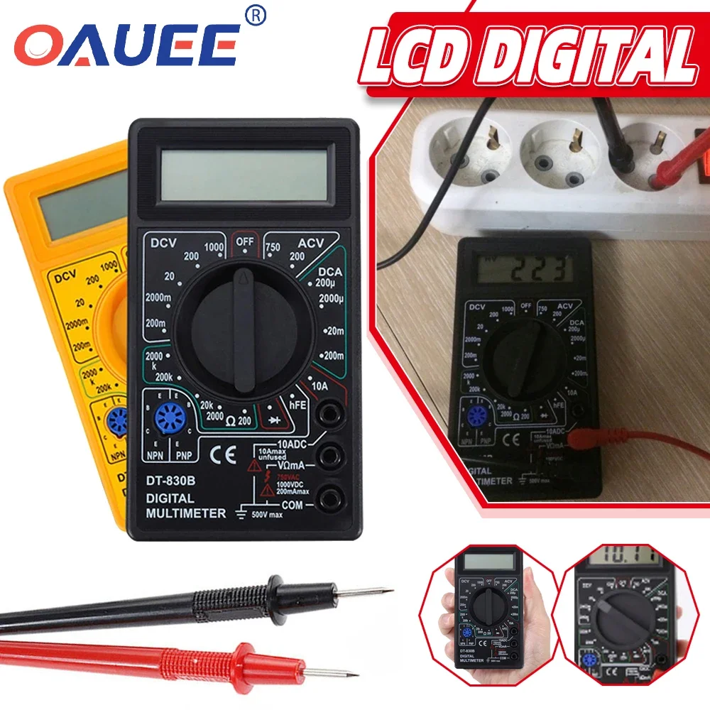 Multimetro Digitale Lcd Ac/Dc 750/1000V Mini Multimetro Portatile Digitale Per Voltmetro Amperometro Ohm Tester Meter Con Sonda