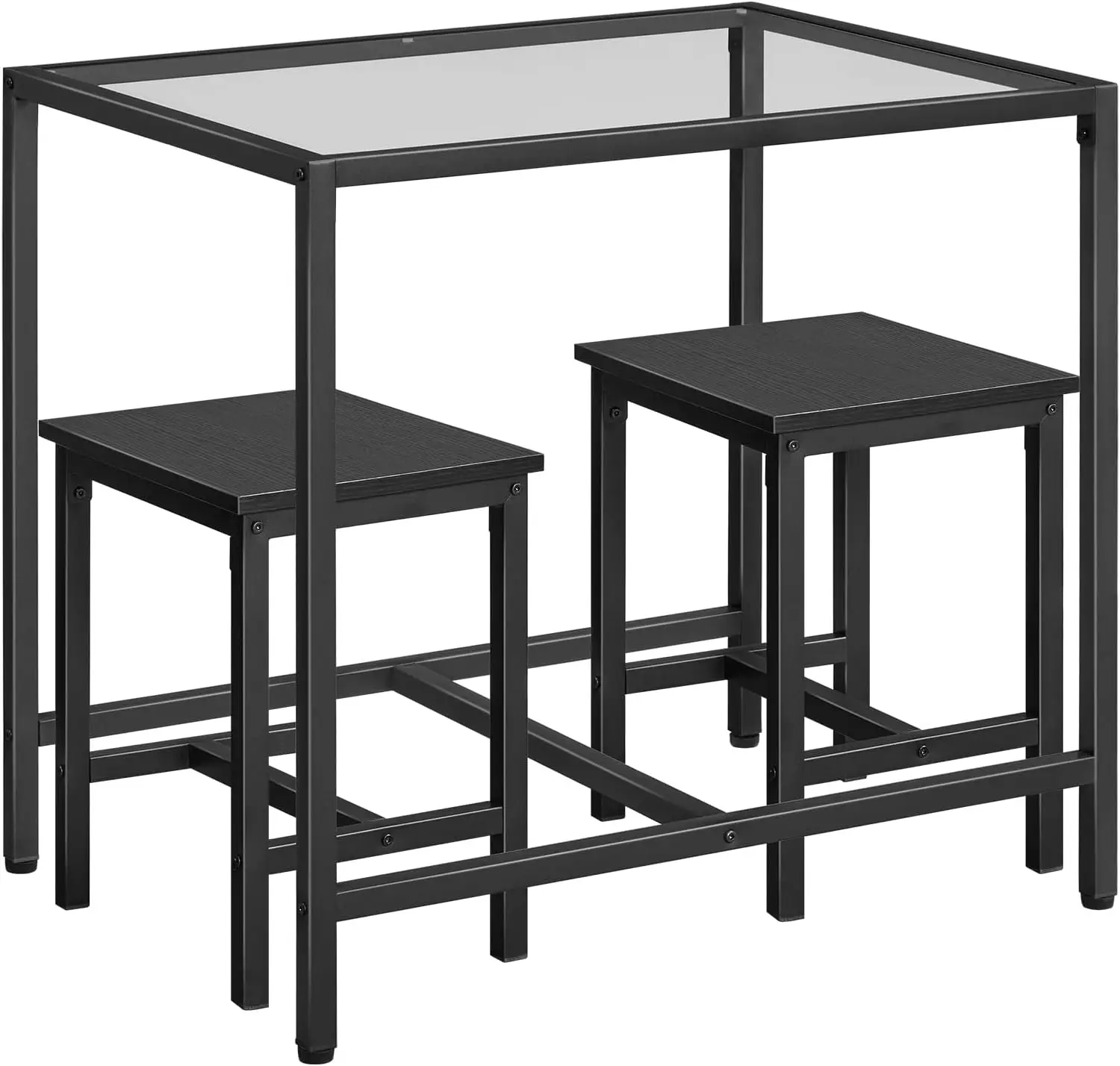 HOOBRO Mordern Dining Table Set, Glass Dining Room Table Set for Small Spaces,  3 Table with Chairs