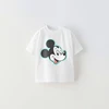 Black Tees Printing Tops Baby Summer Wear Cartoon Short Sleeve T Simple Cute Loose Bottoming Shirt Kids Thin Pure Cotton Costume 5