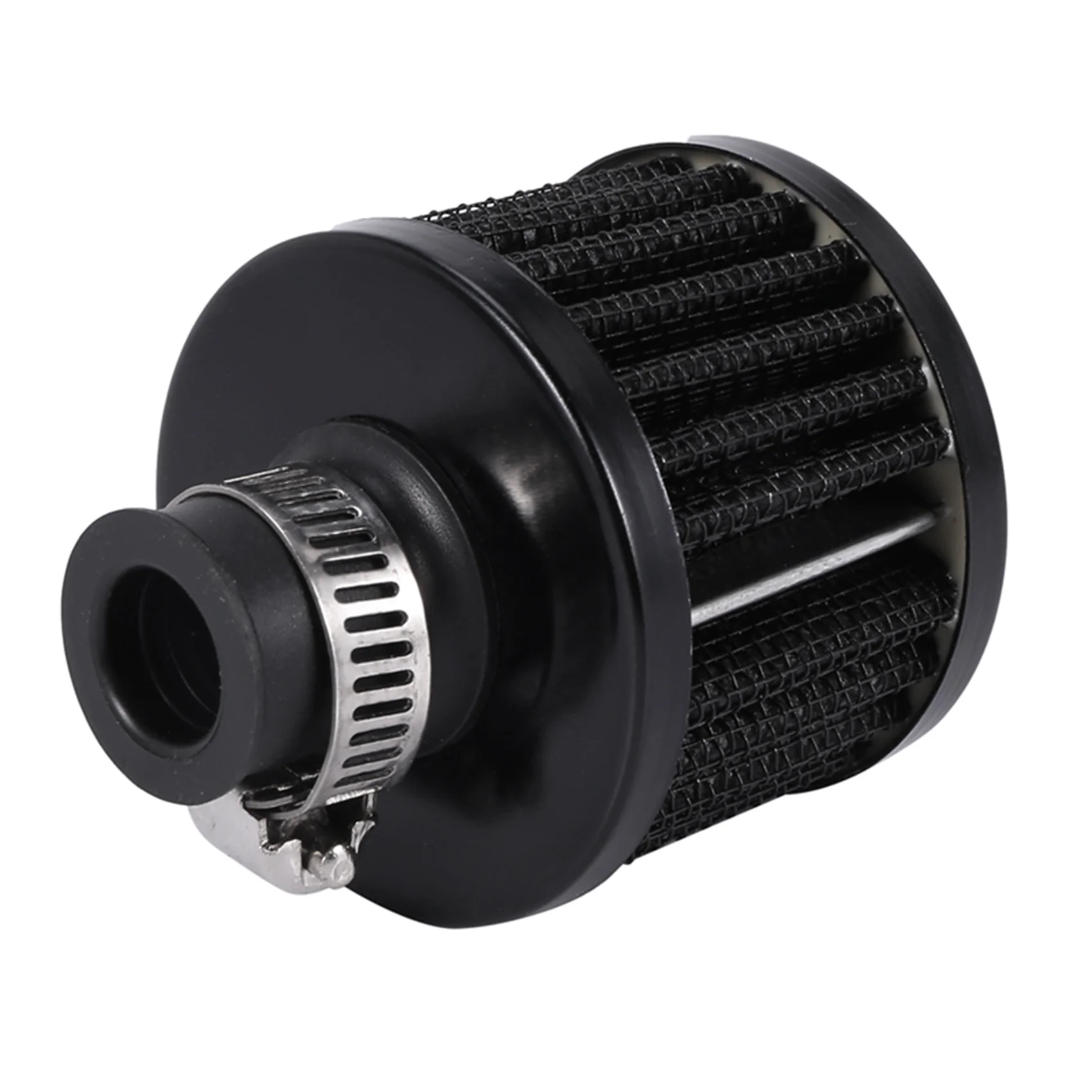Air Filter 13mm Oil Mini Breather Cold Air Filter Fuel Crankcase Engine For Car Silver