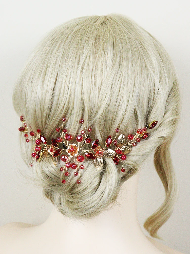 Wedding Headband Hair Accessories for Bride Headdress Gold Leaves Handmade Head Jewelry Party Women Headwear hair accessories,bridal hair accessories