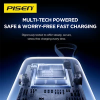 PISEN 240W Power bank à charge ultra-rapide 27000mAh pour ordinateur portable, câble USB C intégré 140W avec Powerbank pour Macbook, ordinateur portable, iPad 4