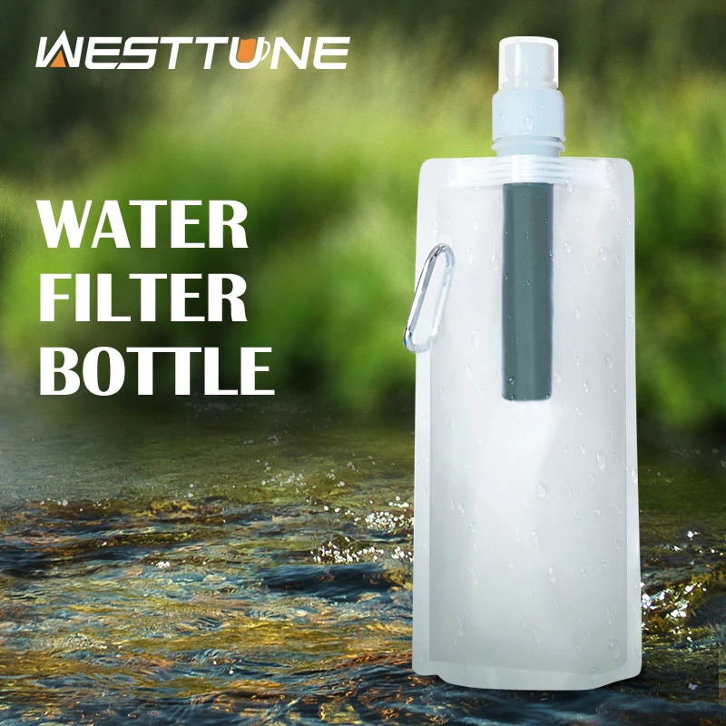 Outdoor Water Filter Straw Bottle For Survival Or Emergency Supplies