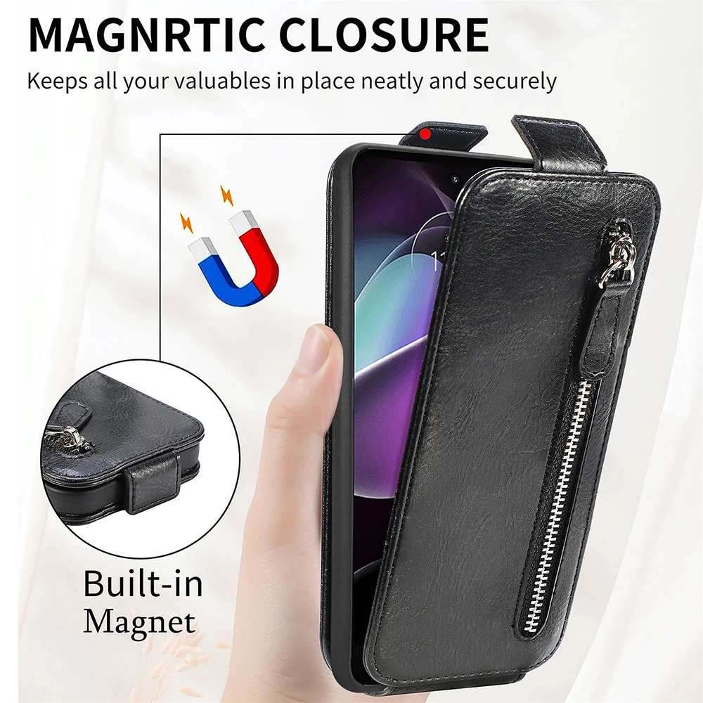 Vertical Flip Wallet Case For Motorola E20 E30 E40 E32 G10 G20 G30 G50 G60 G60S G31 G41 G51 G71 G22 G200 Card Holder