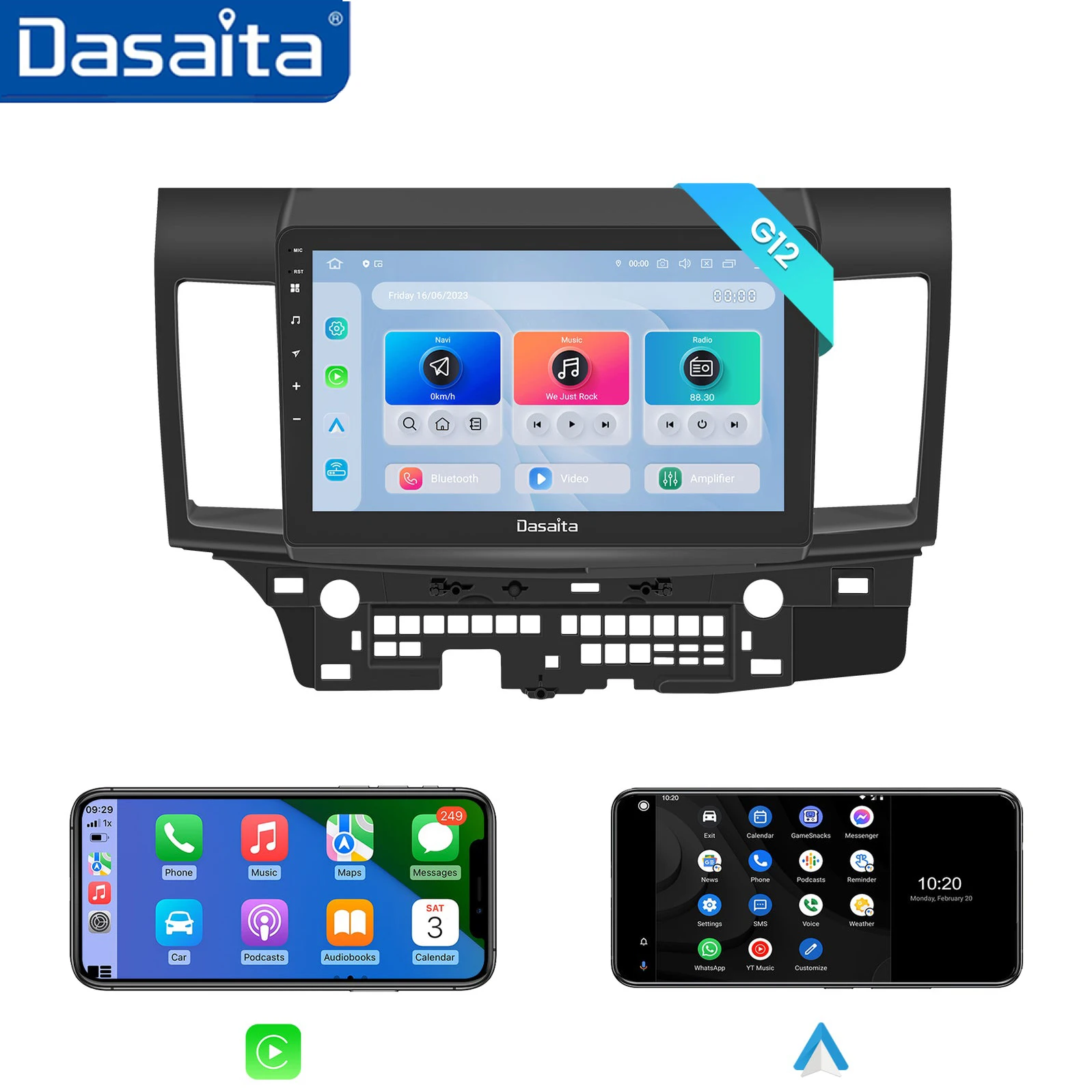 Dasaita G12 для Mitsubishi Lancer/EVO 10 2008 2009 2010 2011 2012 2013 2014 2015 2016 2017 Qualcomm 10,2 