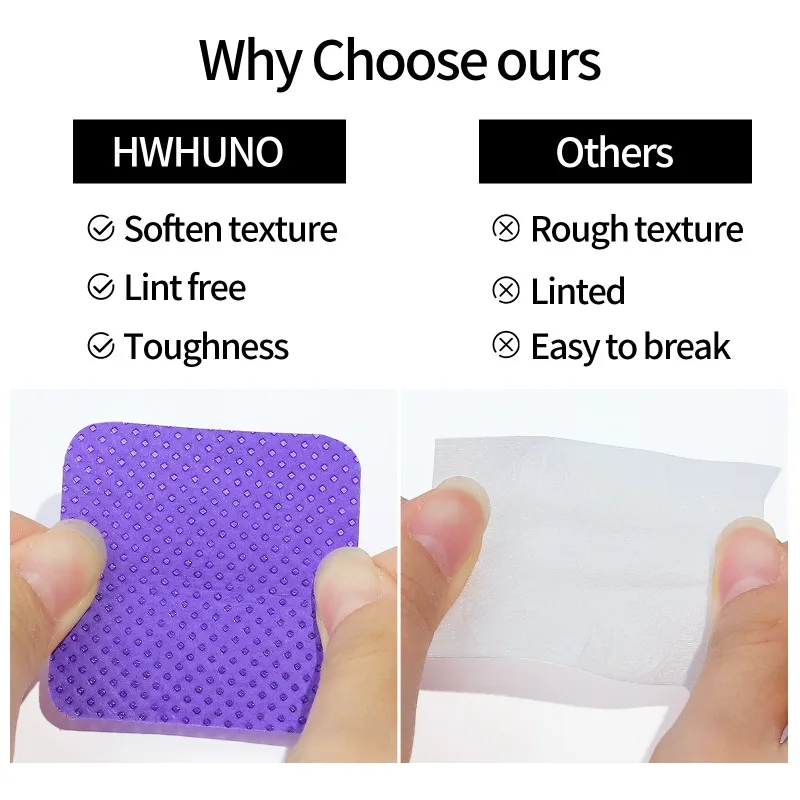 200pcs/box Nail Wipes Clean Tweezers and Glue Bottle Mouths Easy-to-Use Glue Wipes White/Pink